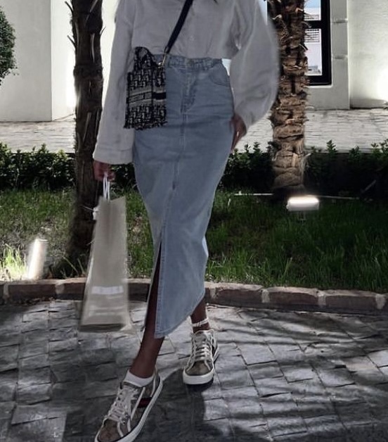 دامن جین جلو چاک✨